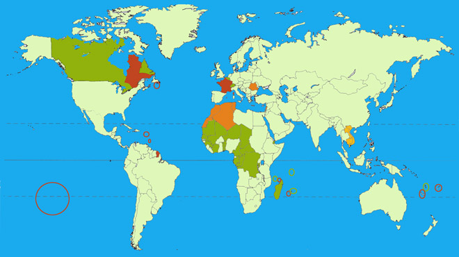 kde se mluví francouzsky na zemi